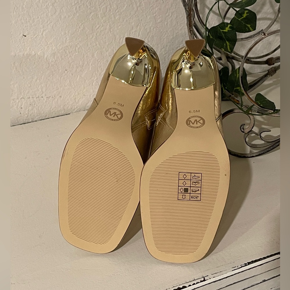 Michael Kors Chelsea Crushed Gold Heeled Booties - Picture 7 of 7